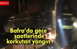 Bafra’da gece  saatlerinde korkutan yangın