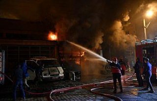 Giresun'da bir iş yeri yandı