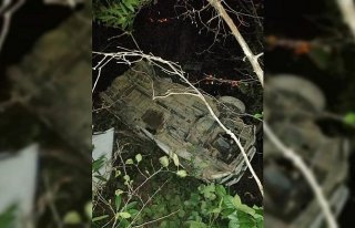 Giresun'da kamyonet dere yatağına devrildi: 2 yaralı