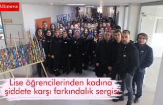 Lise öğrencilerinden kadına şiddete karşı farkındalık...