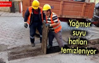 Yağmur suyu hatları temizleniyor