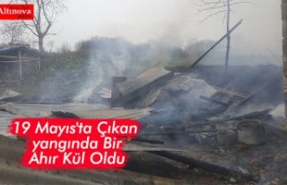 19 Mayıs'ta Çıkan yangında Bir Ahır Kül...
