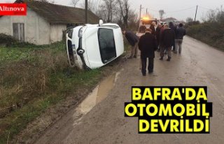 BAFRA'DA OTOMOBİL DEVRİLDİ