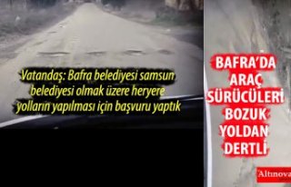 BAFRA’DA BU YOL ACİL MÜDAHALE BEKLİYOR