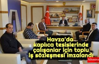 Havza'da kaplıca tesislerinde çalışanlar...
