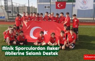Minik Sporculardan Asker Abilerine Selamlı Destek