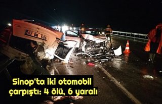Sinop'ta iki otomobil çarpıştı: 4 ölü,...