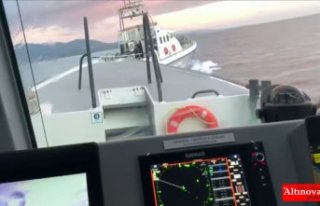 Türk Sahil Güvenlik botunun Yunan botunu kovalama...