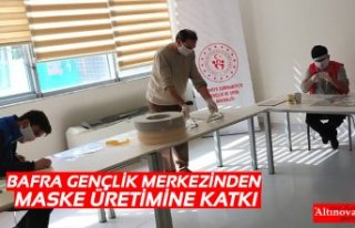 BAFRA GENÇLİK MERKEZİNDEN MASKE ÜRETİMİNE KATKI
