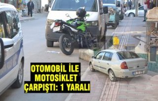 OTOMOBİL İLE MOTOSİKLET ÇARPIŞTI: 1 YARALI