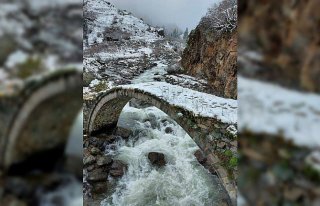 Rize'nin yüksek kesimlerine kar yağdı