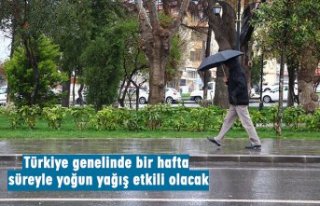 Türkiye genelinde bir hafta süreyle yoğun yağış...