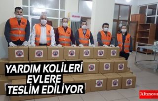 YARDIM KOLİLERİ EVLERE TESLİM EDİLİYOR
