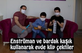 Enstrüman ve bardak kaşık kullanarak evde klip...
