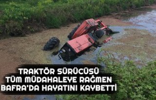 Su kanalına devrilen traktörün sürücüsü hayatını...