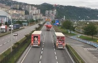 Trabzon'da Türk bayrağı ve şehit fotoğraflarıyla...
