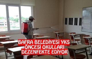 BAFRA BELEDİYESİ YKS ÖNCESİ OKULLARI DEZENFEKTE...