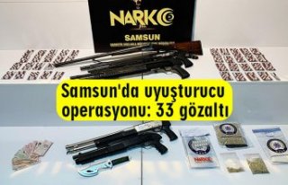 Samsun'da uyuşturucu operasyonu: 33 gözaltı