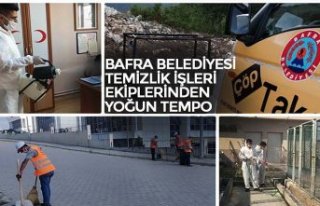 BAFRA BELEDİYESİ TEMİZLİK İŞLERİ EKİPLERİNDEN...