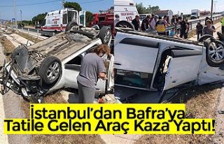 İstanbul’dan Bafra’ya Tatile Gelen Araç Kaza...