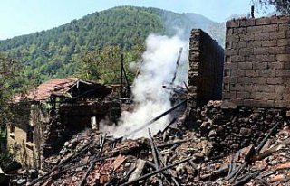 Karabük'te çıkan yangında iki ev yandı