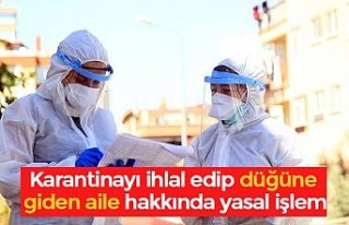 Karantinayı ihlal edip düğüne giden aile hakkında...