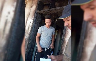 Mudurnu'da odunluk yangını