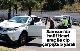 Samsun'da hafif ticari araç ile cip çarpıştı:...