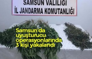 Samsun'da uyuşturucu operasyonlarında 3 kişi...