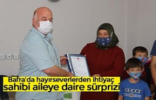 Bafra'da hayırseverlerden ihtiyaç sahibi aileye...