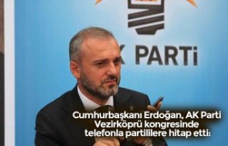 Cumhurbaşkanı Erdoğan, AK Parti Vezirköprü kongresinde...