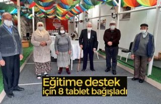 Eğitime destek için 8 tablet bağışladı