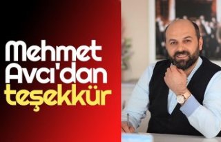 Mehmet Avcı'dan teşekkür