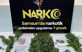 Samsun'da narkotik polisinden uygulama: 7 gözaltı