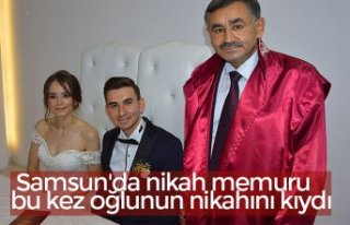 Samsun'da nikah memuru bu kez oğlunun nikahını...