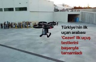 Türkiye'nin ilk uçan arabası 'Cezeri'...
