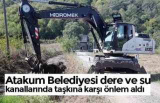 Atakum Belediyesi dere ve su kanallarında taşkına...