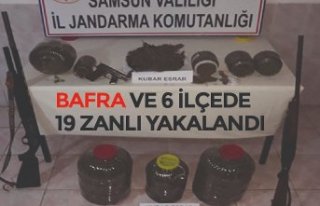 BAFRA VE 6 İLÇEDE 19 ZANLI YAKALANDI