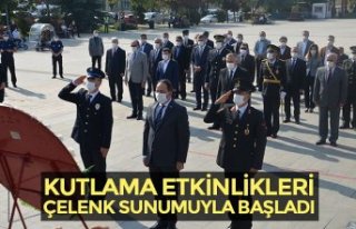 KUTLAMA ETKİNLİKLERİ ÇELENK SUNUMUYLA BAŞLADI