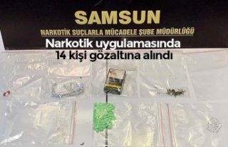 Narkotik uygulamasında 14 kişi gözaltına alındı