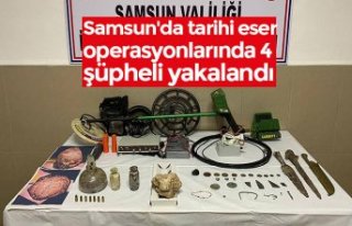Samsun'da tarihi eser operasyonlarında 4 şüpheli...