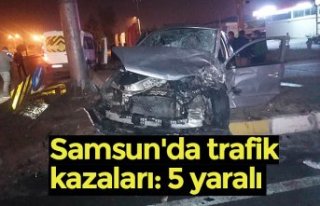 Samsun'da trafik kazaları: 5 yaralı