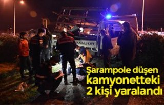 Şarampole düşen kamyonetteki 2 kişi yaralandı