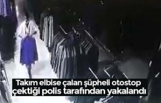Takım elbise çalan şüpheli otostop çektiği polis...