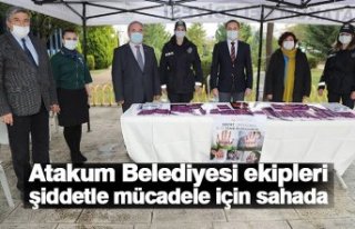 Atakum Belediyesi ekipleri şiddetle mücadele için...