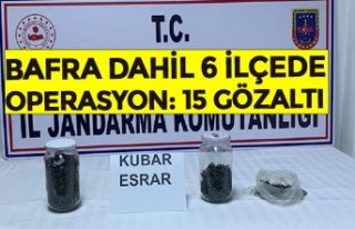BAFRA DAHİL 6 İLÇEDE OPERASYON: 15 GÖZALTI