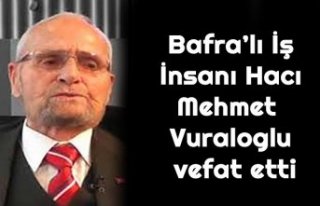 Bafra’lı İş İnsanı Hacı Mehmet Vuraloglu vefat...