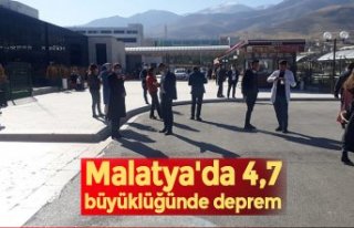 Malatya'da 4,7 büyüklüğünde deprem