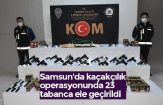 Samsun'da kaçakçılık operasyonunda 23 tabanca...