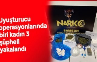 Uyuşturucu operasyonlarında biri kadın 3 şüpheli...